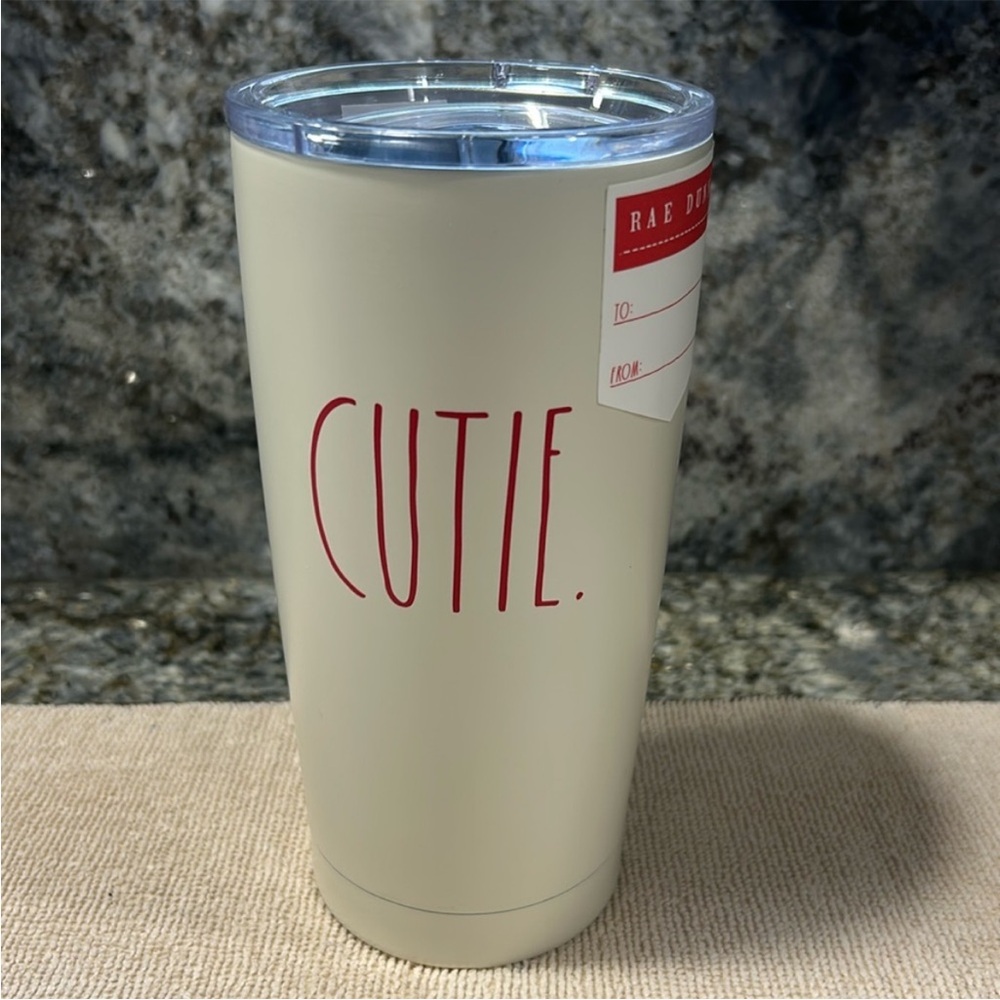 NWT Rae Dunn “CUTIE.” 17 oz Insulated Stainless Steel Tumbler